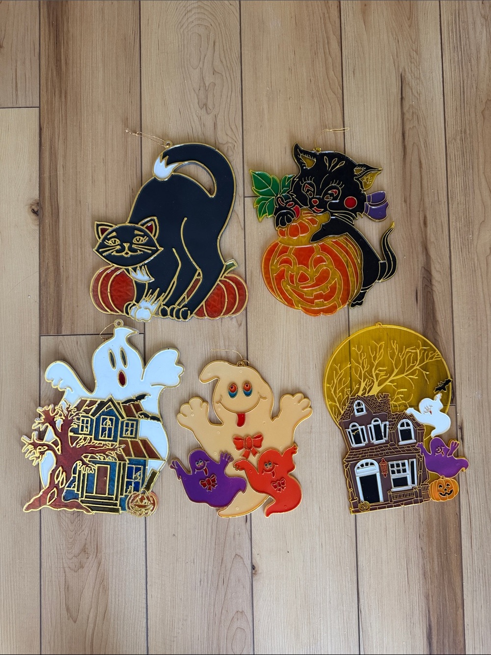 Set of 5 Vintage Halloween Sun Catchers